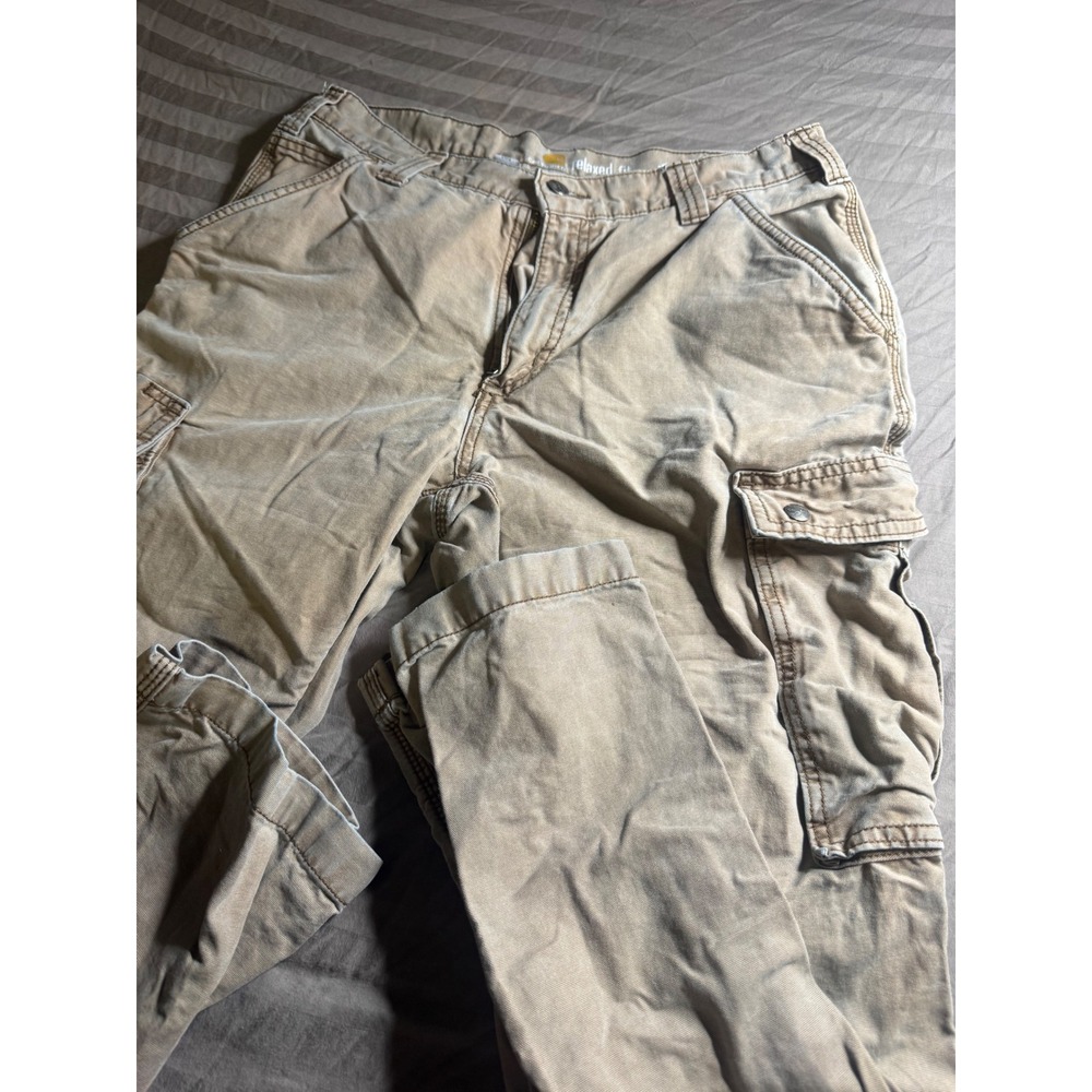 Carhartt Mens Relaxed Fit Cargo Pants Tan Khaki Workwear 100272‎ 908 34x32 Y2k
